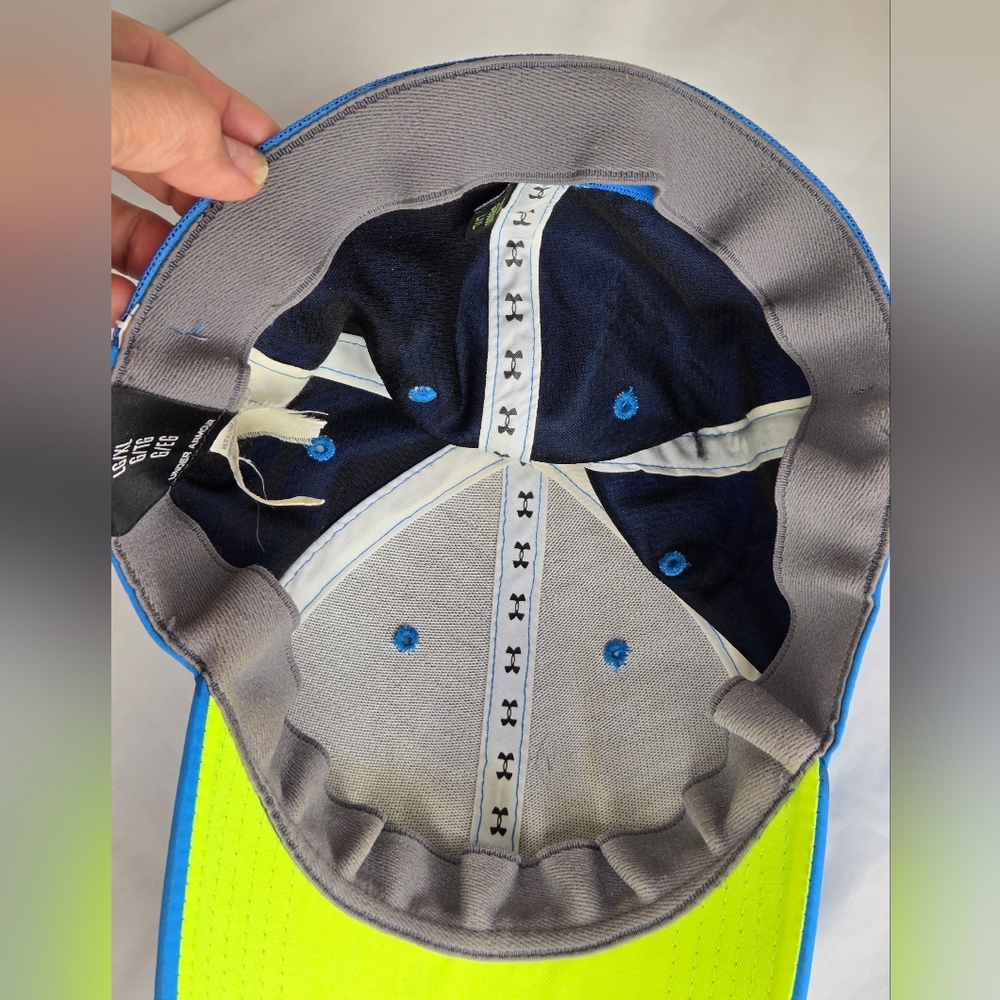 Under Armour L/XL Blue And Bright Green Cap - Picture 6 of 7